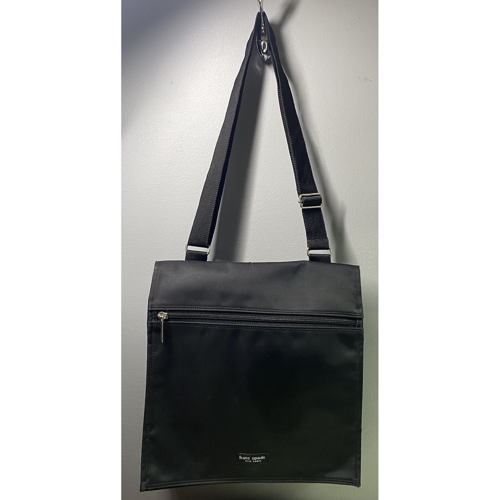 Kate Spade Women's Soft Nylon Black Messenger Shoulder Crossbody Bag 12x11x2"